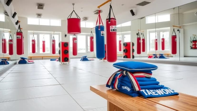 Taekwondo tränaren Helge lär ungdomar slå rätt